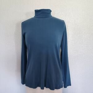 Peruvian Connection Blue Long Sleeve Turtleneck Size M